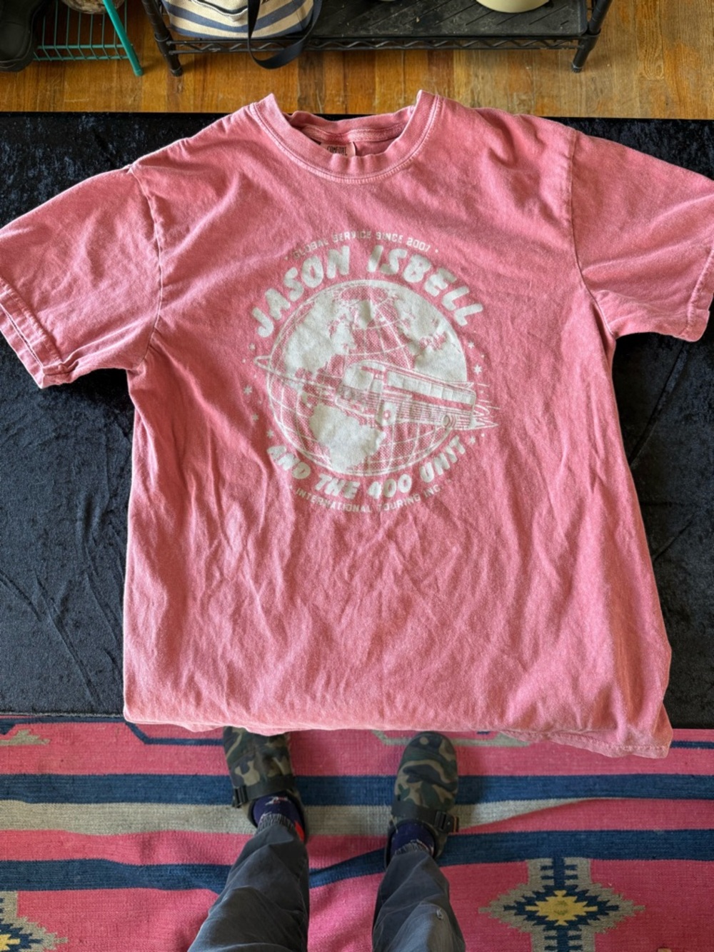 Comfort Colors Pink Jason Isbell Graphic Tee with White Band Logo